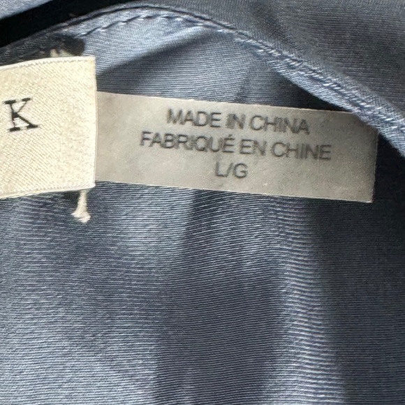 Ramy Brook Hayley Navy Cinch Tie Waist Asymmetrical Lace Hem Midi Dress Sz L - Picture 10 of 11